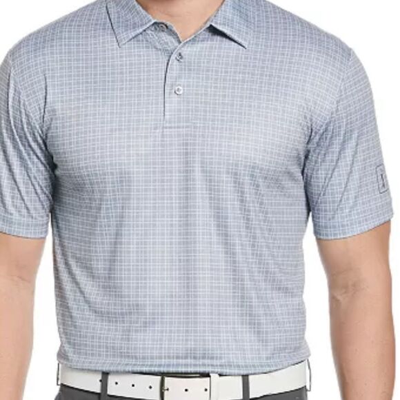 PGA Tour Other - PGA TOUR Plaid Short-Sleeve Performance Polo